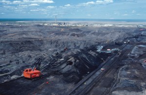 Tar sands mining in former arboreal forest.